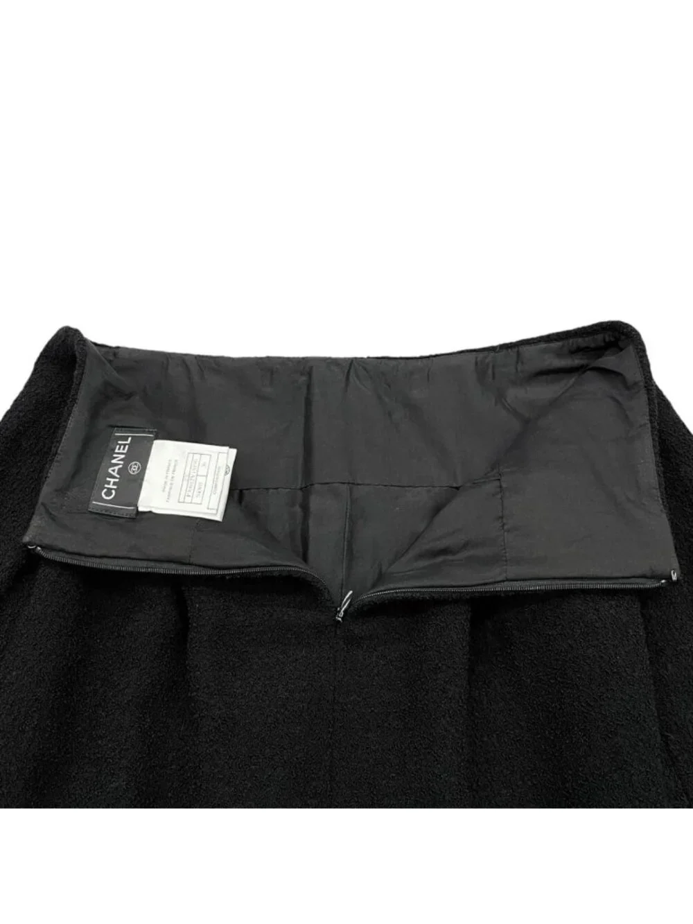 Chanel Trapezoid Skirt CC Logo 36 Black